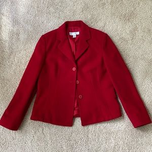 Petite Sophisticate Vintage Red Wool Blazer, Size 6